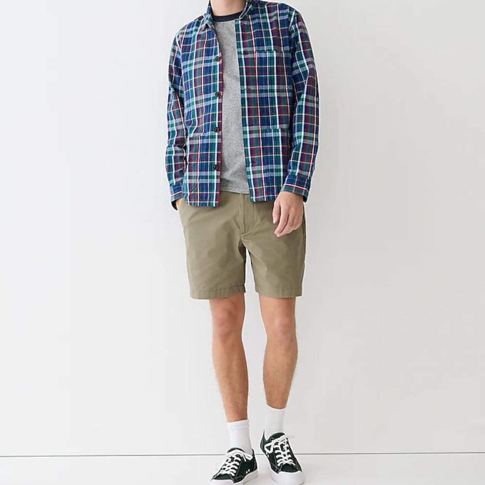 J.Crew 9-inch stretch chino short in aircraft surplus color, NWT